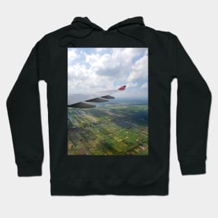 Aerial View from an Airplane to Fields Hoodie